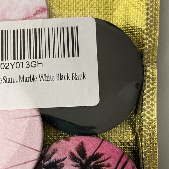 Cellphone Popsockets 6 Pieces Marble Pink Black - Picture 6 of 10